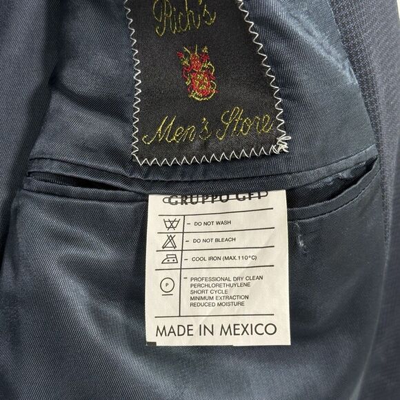 Vtg Ungaro Uomo Blazer Jacket Men 39R Black Wool Two Button Gruppo GFD Italy 90s - Picture 10 of 16